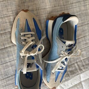 New Balance Beige and Blue Athletic Shoes